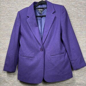 VTG Requirements Wool Blend Blazer Jacket Womens Size 10 Purple Business Casual